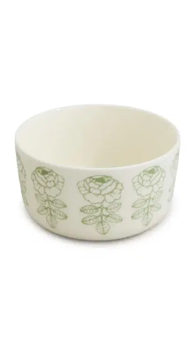Marimekko Oiva Vihkiruusu Bowl White/Sage One Size | Thumbnail 5