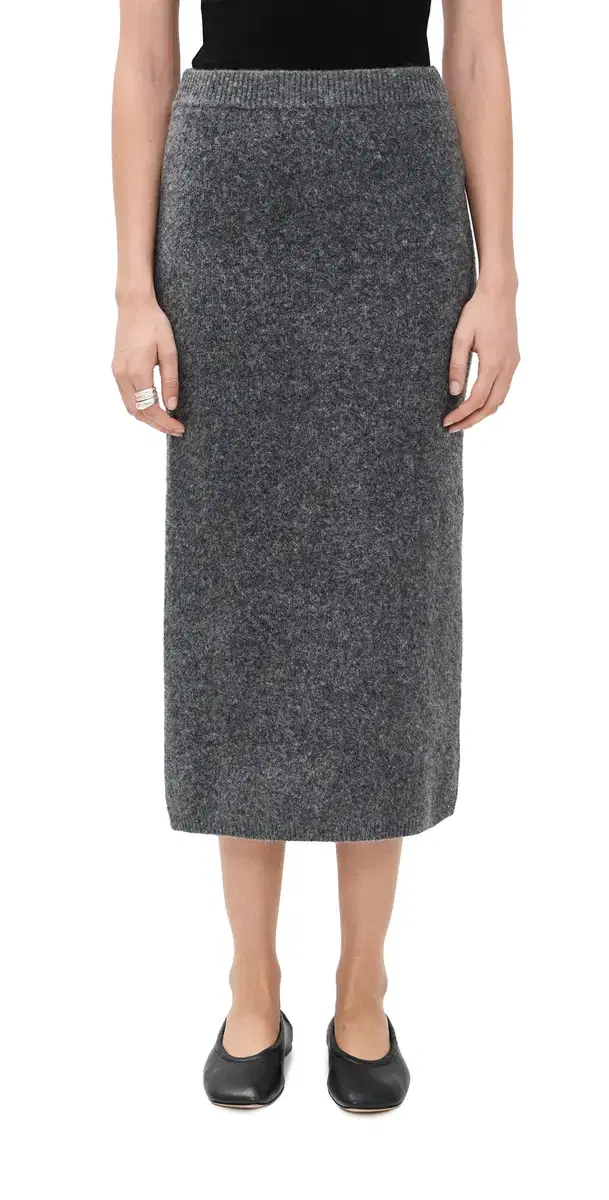 LE BOP Ines Knit Midi kirt Charcoal Grey