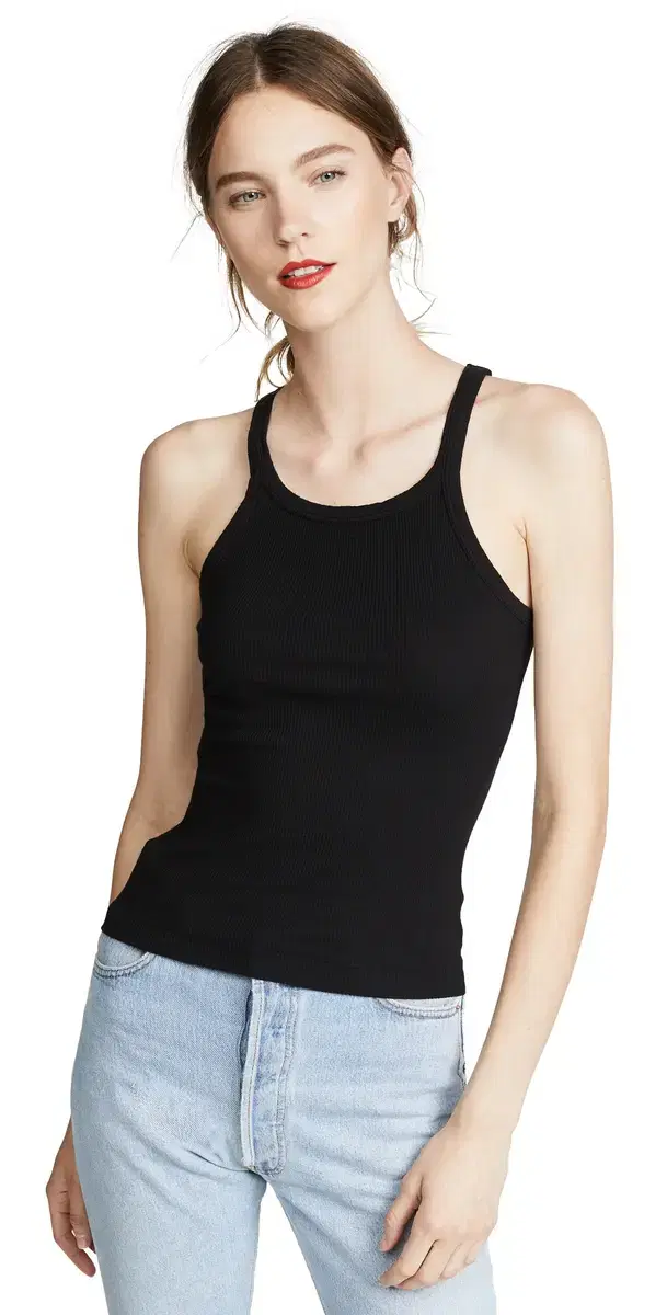 Ribbed Tank Black