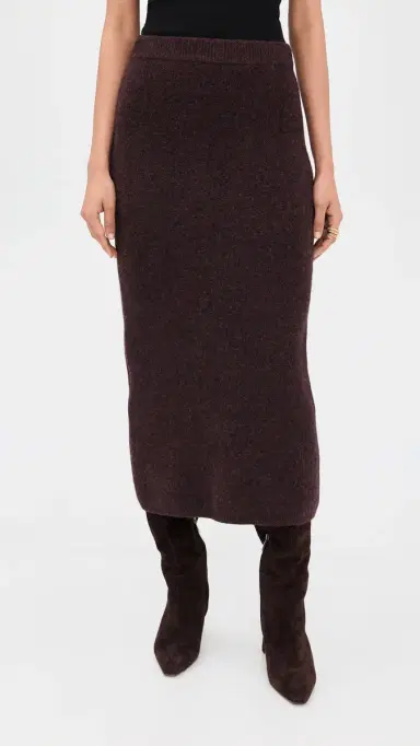 LE BOP Ines Knit Midi Skirt Chocolate | Thumbnail 2