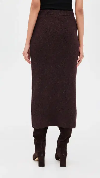 LE BOP Ines Knit Midi Skirt Chocolate | Thumbnail 3