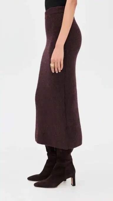 LE BOP Ines Knit Midi Skirt Chocolate | Thumbnail 4