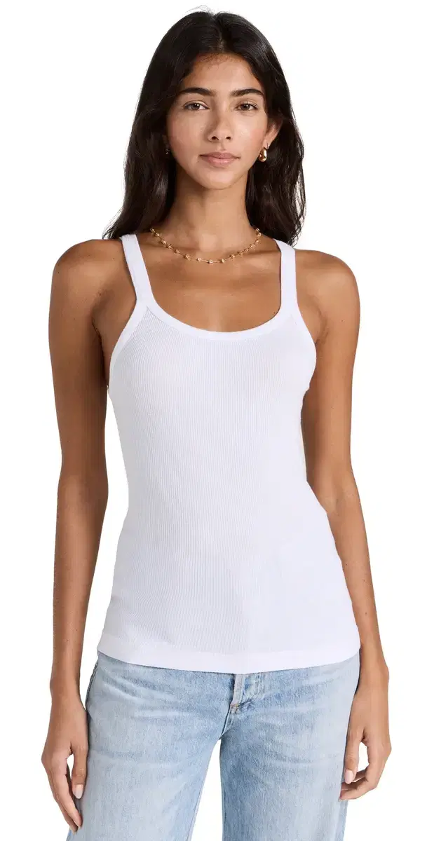 Ribbed Tank Optic White