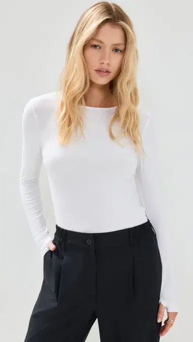Beyond Yoga Classic Crew Pullover Cloud White M | Thumbnail 2