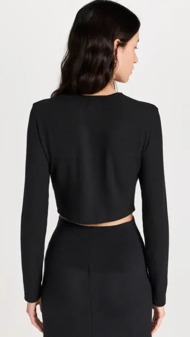 LESET Lauren Crop Cardigan II Black | Thumbnail 3 LESET Lauren Crop Cardigan II Black | Thumbnail 3
