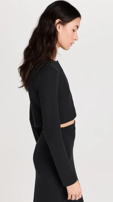 LESET Lauren Crop Cardigan II Black | Thumbnail 4 LESET Lauren Crop Cardigan II Black | Thumbnail 4