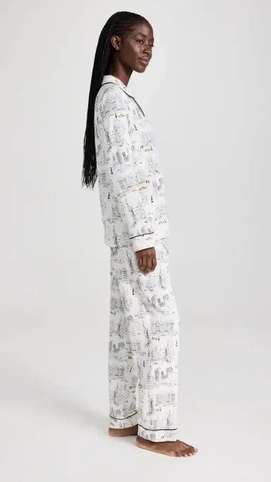 BedHead PJs Long Sleeve Pajama Set City That Never Sleeps M | Thumbnail 4 BedHead PJs Long Sleeve Pajama Set City That Never Sleeps M | Thumbnail 4