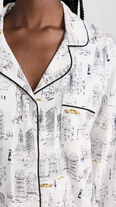 BedHead PJs Long Sleeve Pajama Set City That Never Sleeps M | Thumbnail 6 BedHead PJs Long Sleeve Pajama Set City That Never Sleeps M | Thumbnail 6