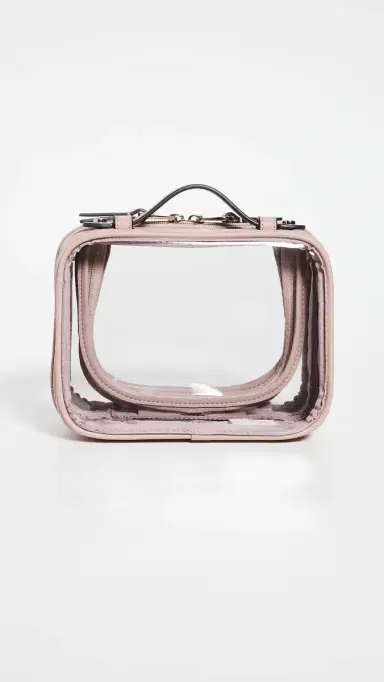 CALPAK Mini Clear Cosmetic Case Mauve One Size | Thumbnail 3