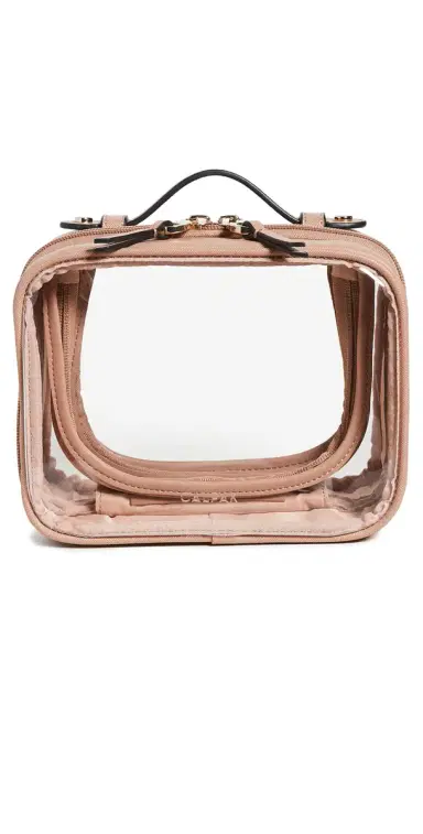 CALPAK Mini Clear Cosmetic Case Caramel One Size | Thumbnail 1