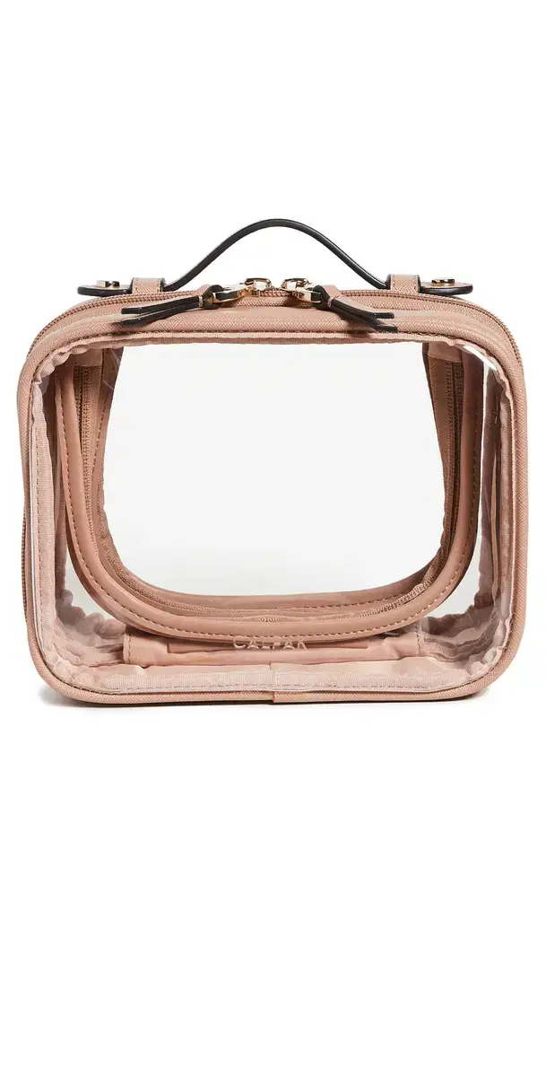 CALPAK Mini Clear Cosmetic Case Caramel One Size