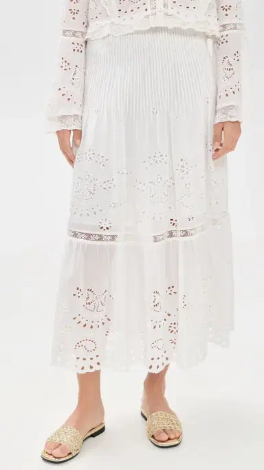 LoveShackFancy Mallow Skirt White | Thumbnail 2