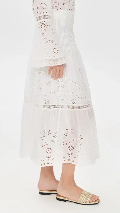 LoveShackFancy Mallow Skirt White | Thumbnail 4
