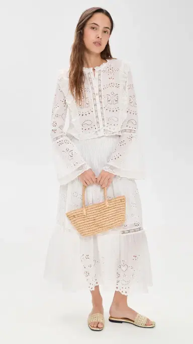 LoveShackFancy Mallow Skirt White | Thumbnail 5