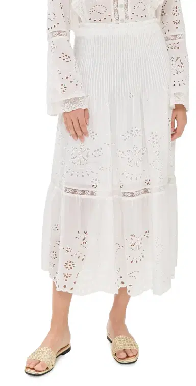 LoveShackFancy Mallow Skirt White | Thumbnail 1