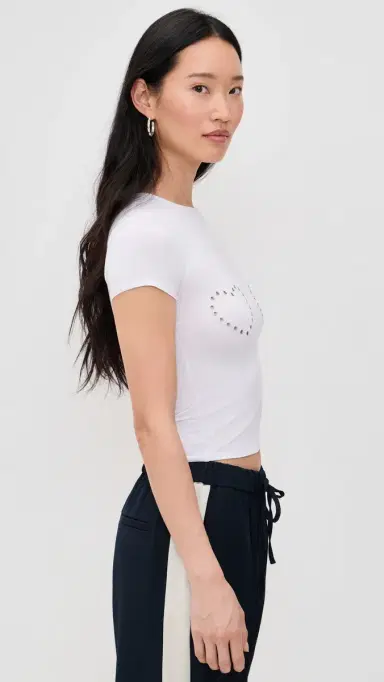 Miaou Mini Heart Tee White Grommet Heart | Thumbnail 4 Miaou Mini Heart Tee White Grommet Heart | Thumbnail 4