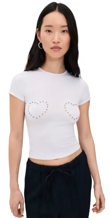 Miaou Mini Heart Tee White Grommet Heart | Thumbnail 1 Miaou Mini Heart Tee White Grommet Heart | Thumbnail 1