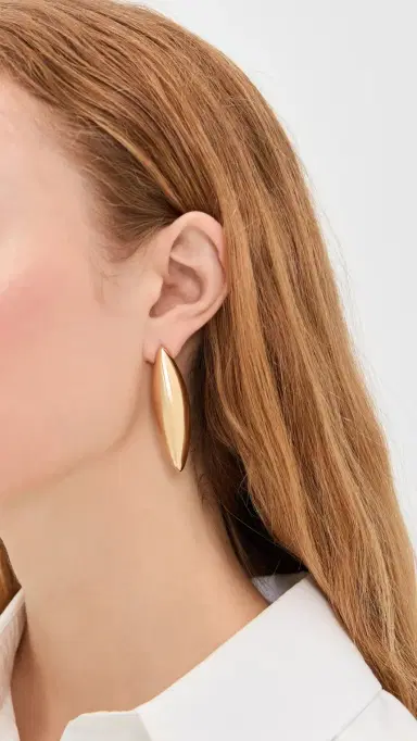 Jennifer Fisher Small Puffy Dagger Earrings Yellow Gold One Size | Thumbnail 3
