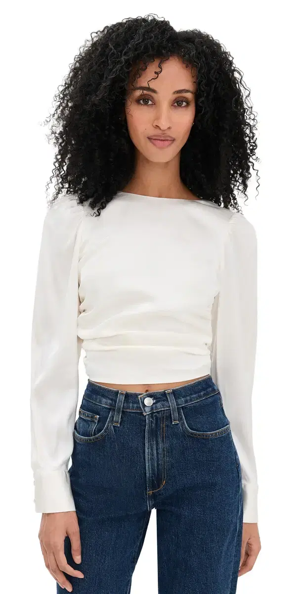 The Marie Tie Back Blouse Ecru