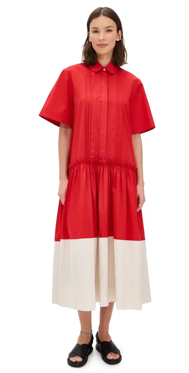 Charlotte Spliced Dress Red