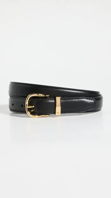 Nili Lotan Louise Belt Black/Shiny Brass 75 | Thumbnail 2