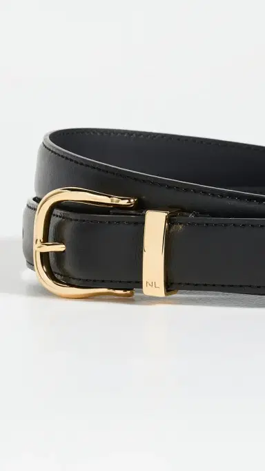 Nili Lotan Louise Belt Black/Shiny Brass 75 | Thumbnail 5