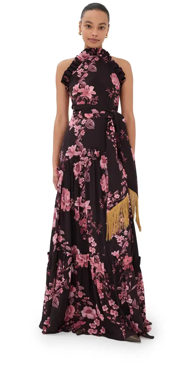 Tatiana Crepe Satin Dress Cherry Blossom Wine