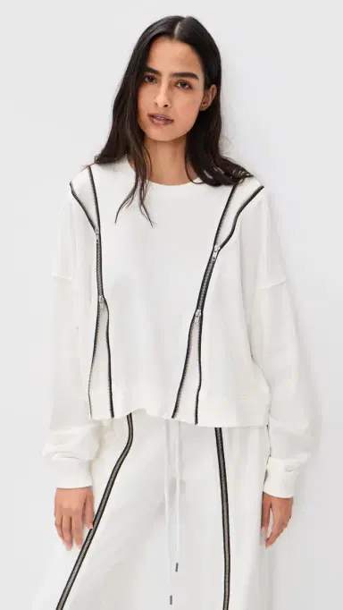 R13 Zippered Crew Neck Pullover | Thumbnail 2 R13 Zippered Crew Neck Pullover | Thumbnail 2
