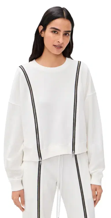 R13 Zippered Crew Neck Pullover | Thumbnail 1 R13 Zippered Crew Neck Pullover | Thumbnail 1
