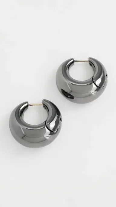 Jennifer Fisher Dylan Hinged Huggies Hematite One Size | Thumbnail 2