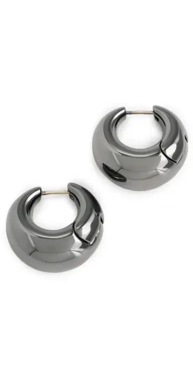Jennifer Fisher Dylan Hinged Huggies Hematite One Size | Thumbnail 1