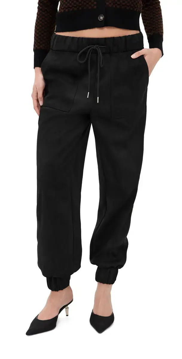 LE BOP Remy Faux uede Joggers Black