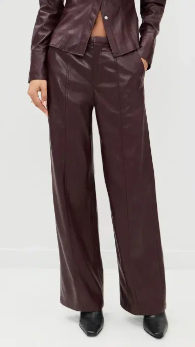 Madison the Label Lowen Faux eather Pants Cacao | Thumbnail 2
