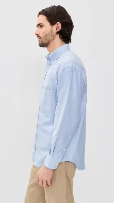 Aaron Levine Logo Oxford Shirt Blue | Thumbnail 4