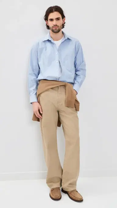 Aaron Levine Logo Oxford Shirt Blue | Thumbnail 5