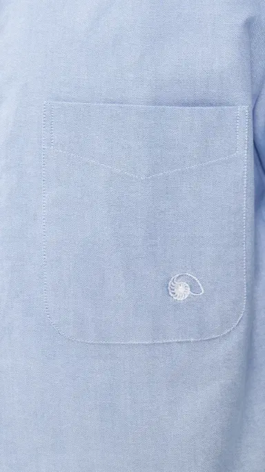 Aaron Levine Logo Oxford Shirt Blue | Thumbnail 6