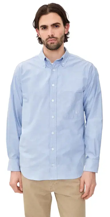 Aaron Levine Logo Oxford Shirt Blue | Thumbnail 1