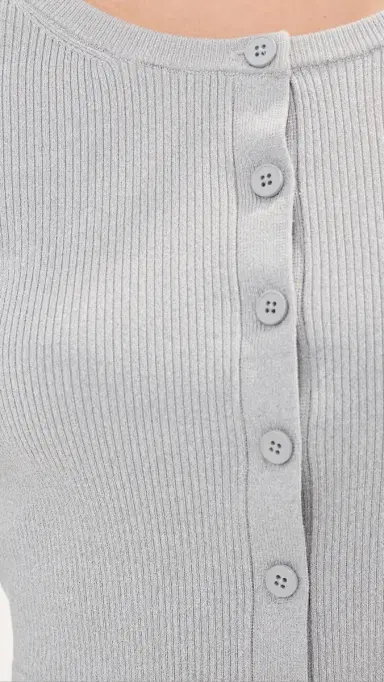 LE BOP Izzy Cardigan Heather Grey/White S | Thumbnail 6 LE BOP Izzy Cardigan Heather Grey/White S | Thumbnail 6