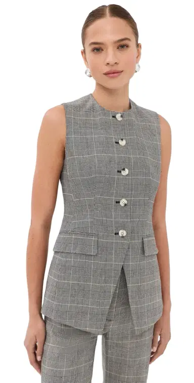 Veronica Beard Lois Vest Black multi | Thumbnail 1 Veronica Beard Lois Vest Black multi | Thumbnail 1