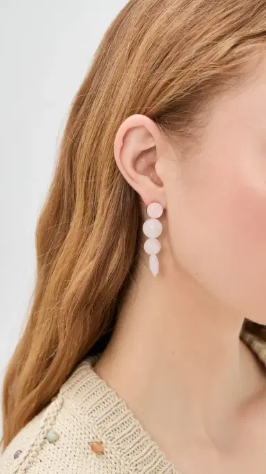 BaubleBar Fatima Drop Earrings Pink One Size | Thumbnail 3