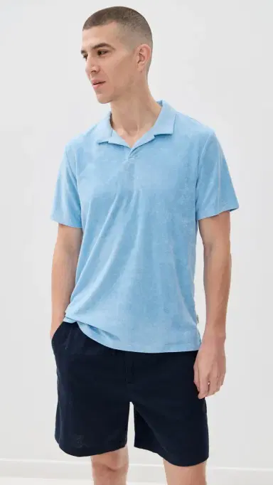 Onia Towel Terry Johnny Collar Polo Air Blue S | Thumbnail 2