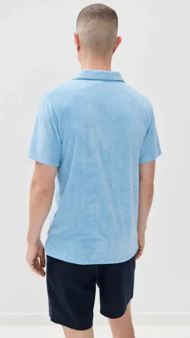 Onia Towel Terry Johnny Collar Polo Air Blue S | Thumbnail 3