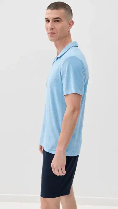 Onia Towel Terry Johnny Collar Polo Air Blue S | Thumbnail 4