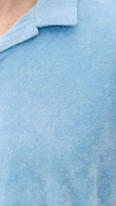 Onia Towel Terry Johnny Collar Polo Air Blue S | Thumbnail 6
