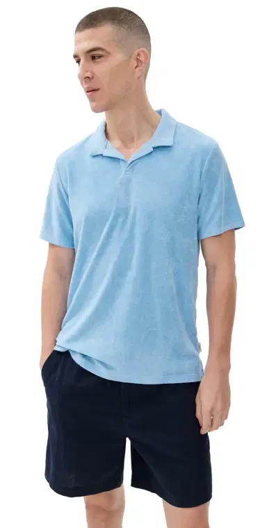 Onia Towel Terry Johnny Collar Polo Air Blue S | Thumbnail 1