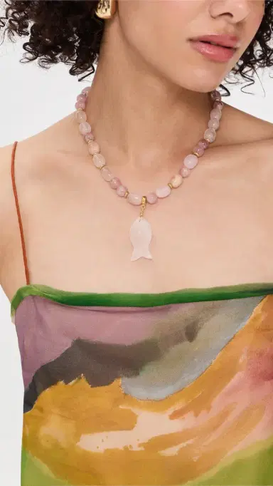 Brinker + Eliza Pink Mist Necklace | Thumbnail 3