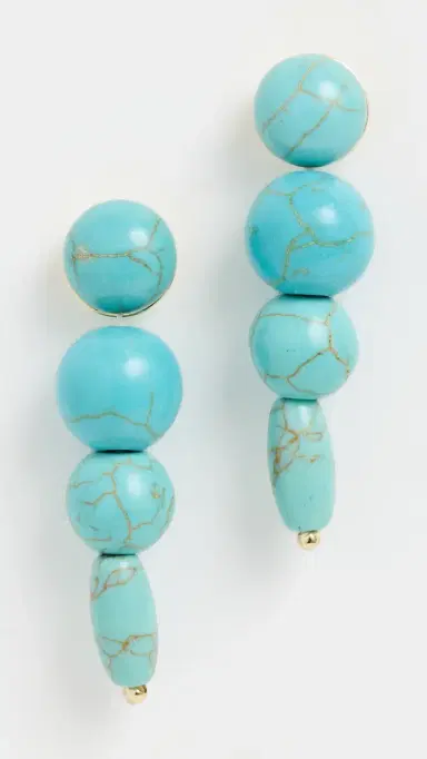 BaubleBar Fatima Drop Earrings Turquoise One Size | Thumbnail 2
