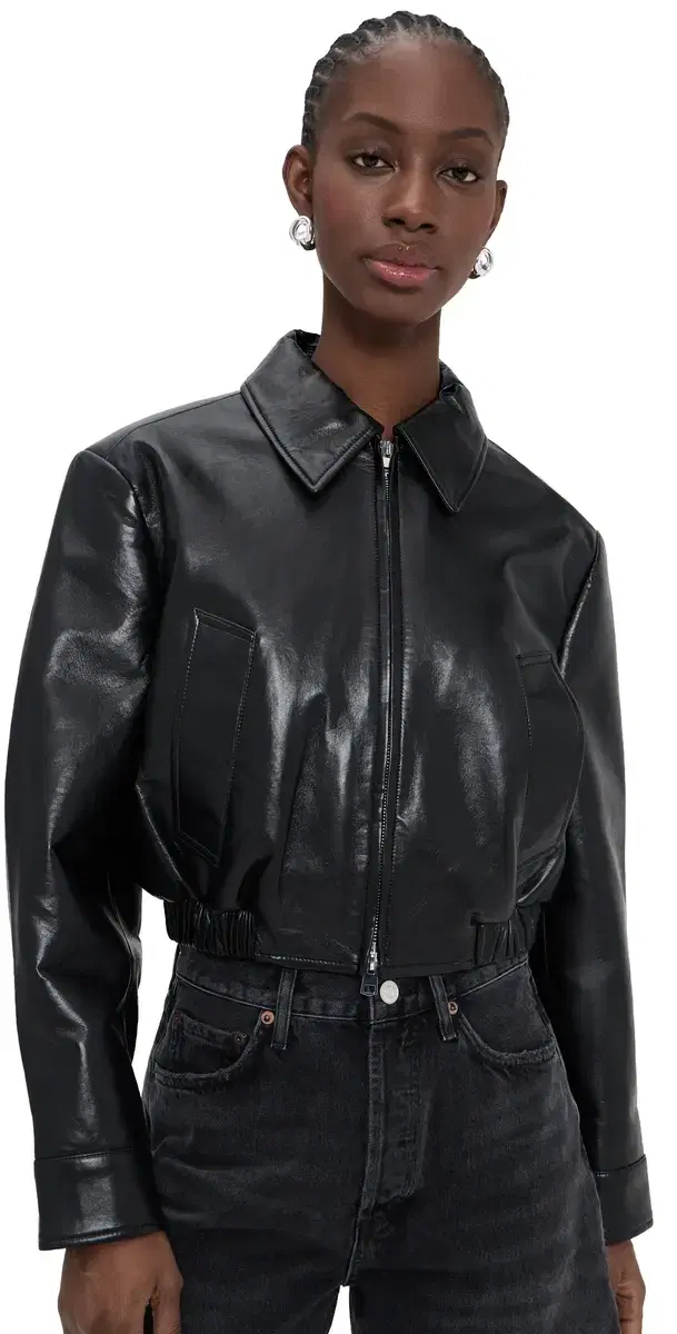 AGOLDE Nahla Cropped eather Jacket Detox