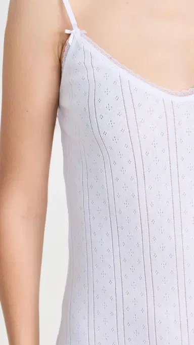 COUCOU The Cami Slip Dress: Pointelle White | Thumbnail 6 COUCOU The Cami Slip Dress: Pointelle White | Thumbnail 6