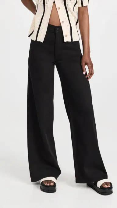 DL1961 Hepburn Wide Leg: High Rise Vintage Jeans Jet Black 30 | Thumbnail 2